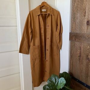 Madewell garment dyed denim duster in acorn